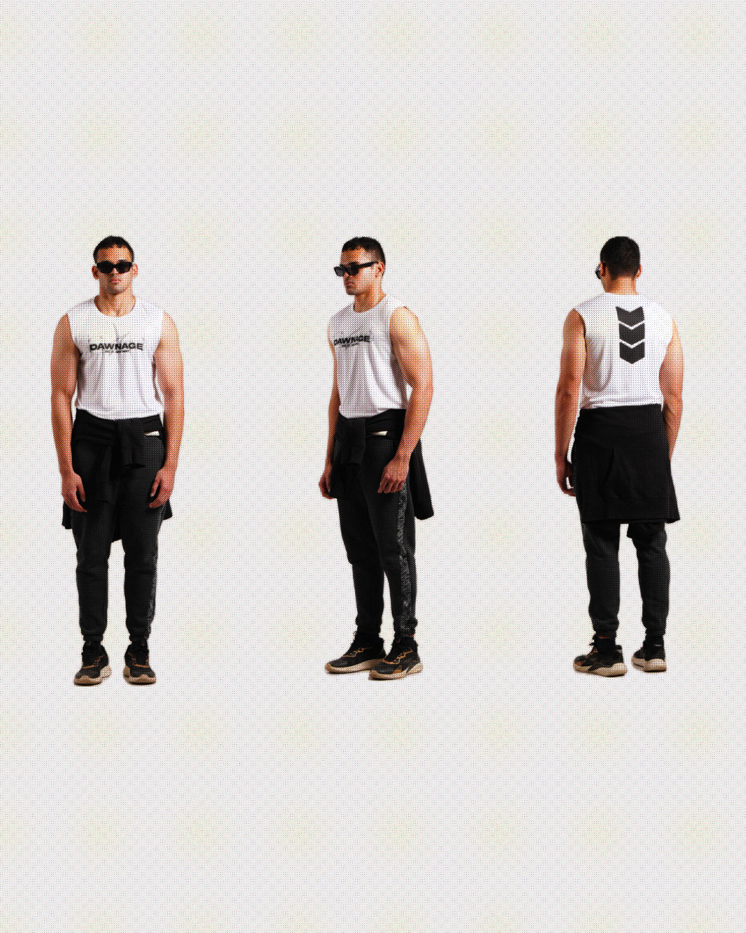 WHITE ATHLETIC TANK-TOP