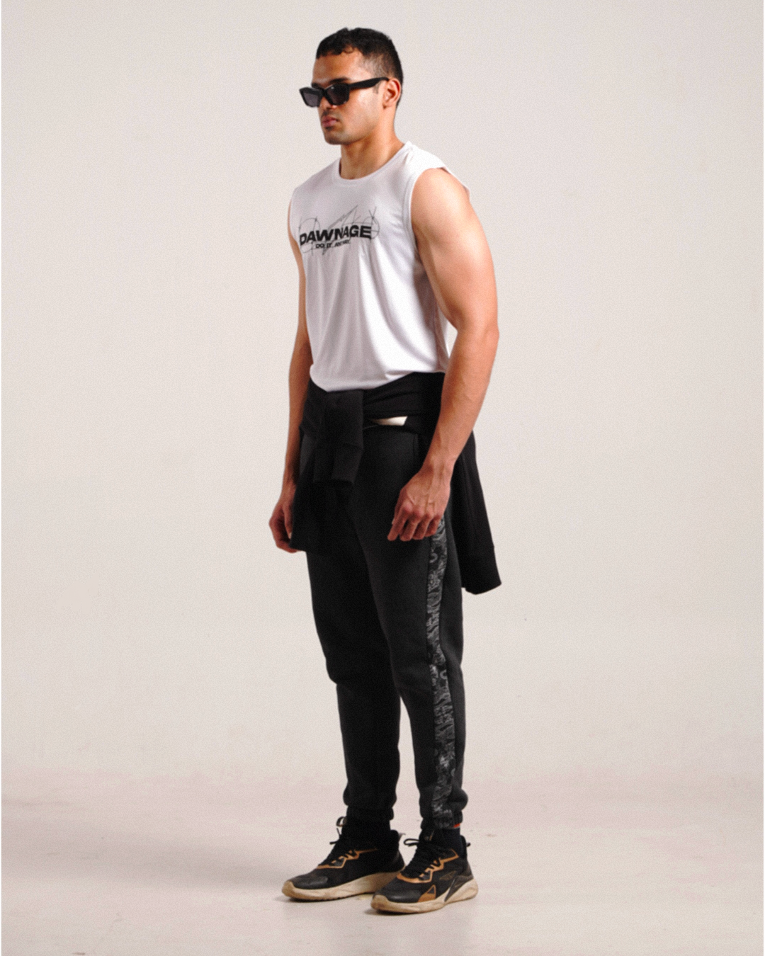 WHITE ATHLETIC TANK-TOP